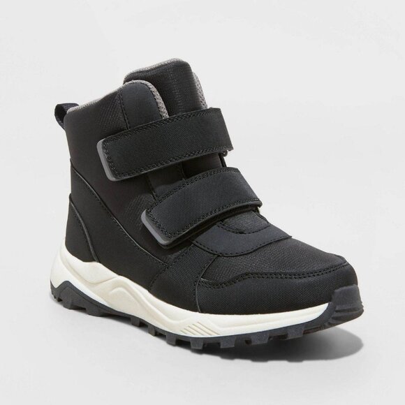 NWT All In Motion Boys Arrow Hiker Winter Boots AD524 1 Jet Black - Picture 1 of 7